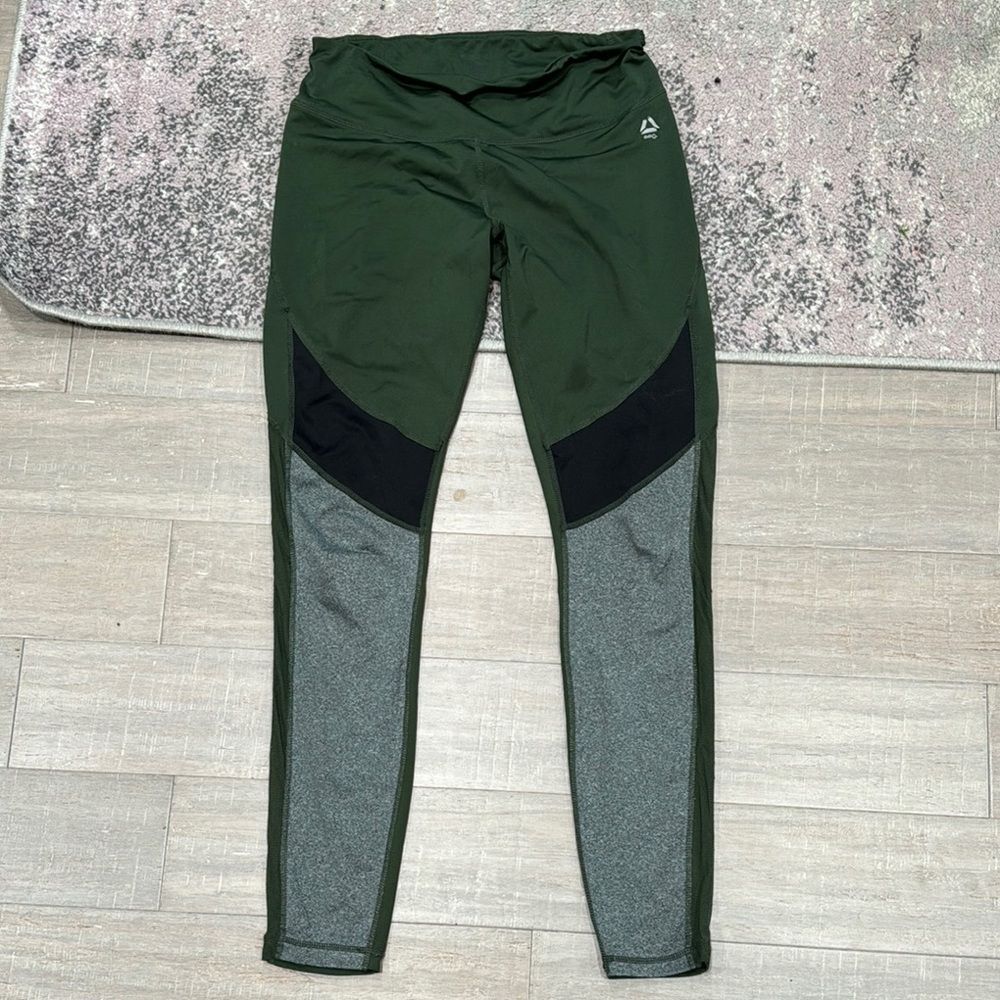 Reebok Women’s Hunter Green Full Length Compression Workout Leggings Sz M